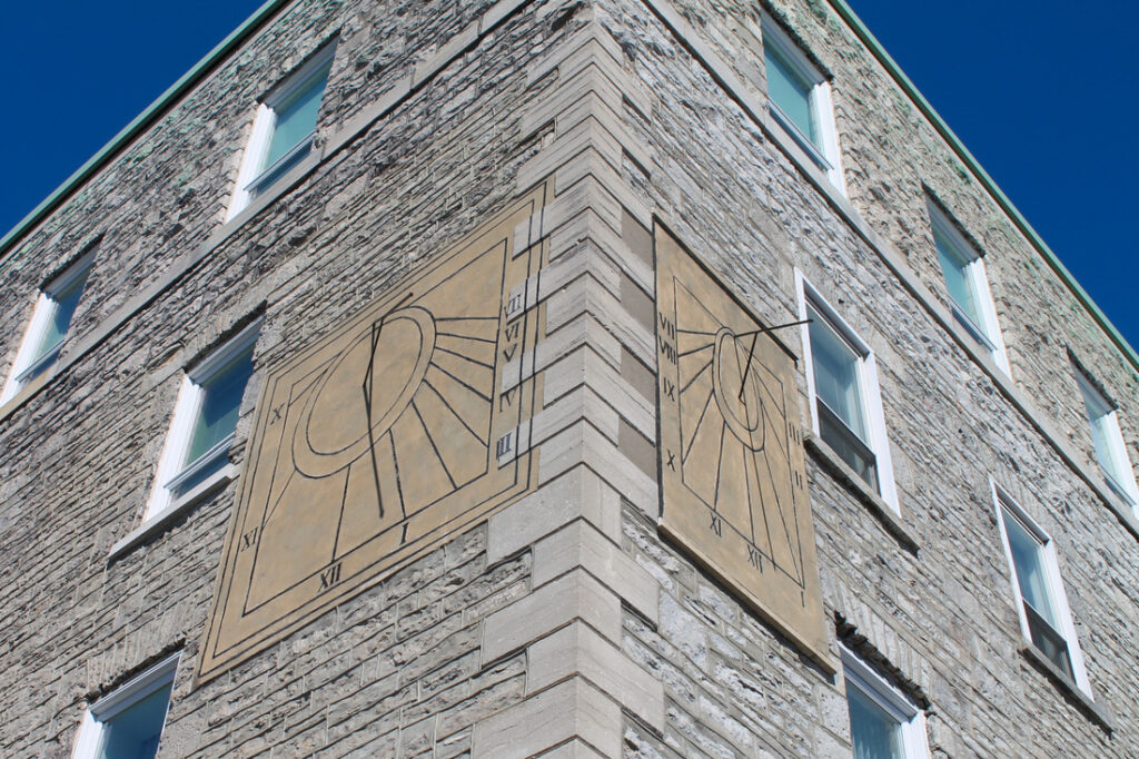 Sundials by Jean Francois Allard at 9 Bruyère Street corner of Sussex Drive. 
