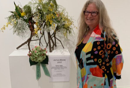 Elaine Sigler and her award winning Ikebana